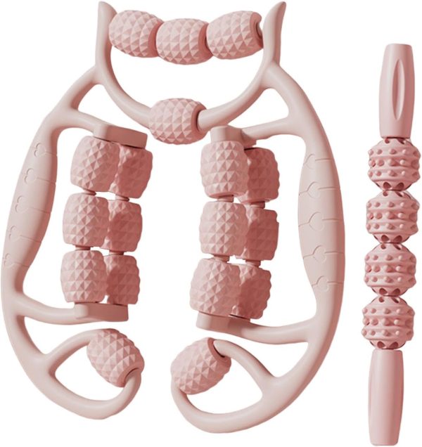 2X Muscle Relaxer Manual Foam Massage Roller Set for Legs Arms Calf Gym Recovery Tools with 18 Rollers-