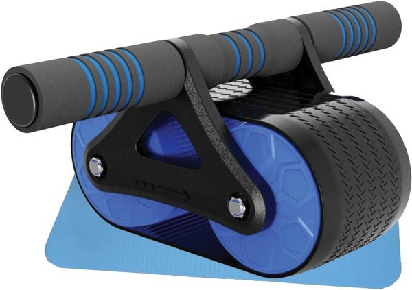 Automatic Rebound  Wheel for Home Gym – Sturdy Core Fitness Equipment with Knee Pad – Perfect Abdominal Exercise For Men & Women, Effective Abs Workouts & Strength Training